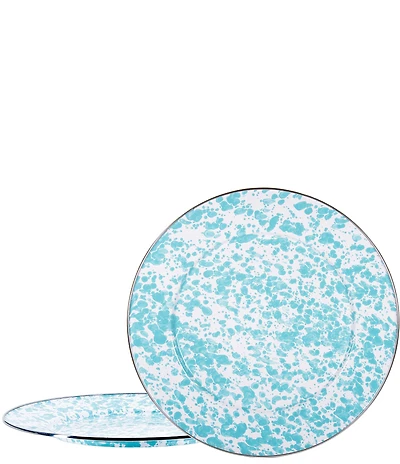 Golden Rabbit Enamelware Swirl Charger Plates, Set of 2