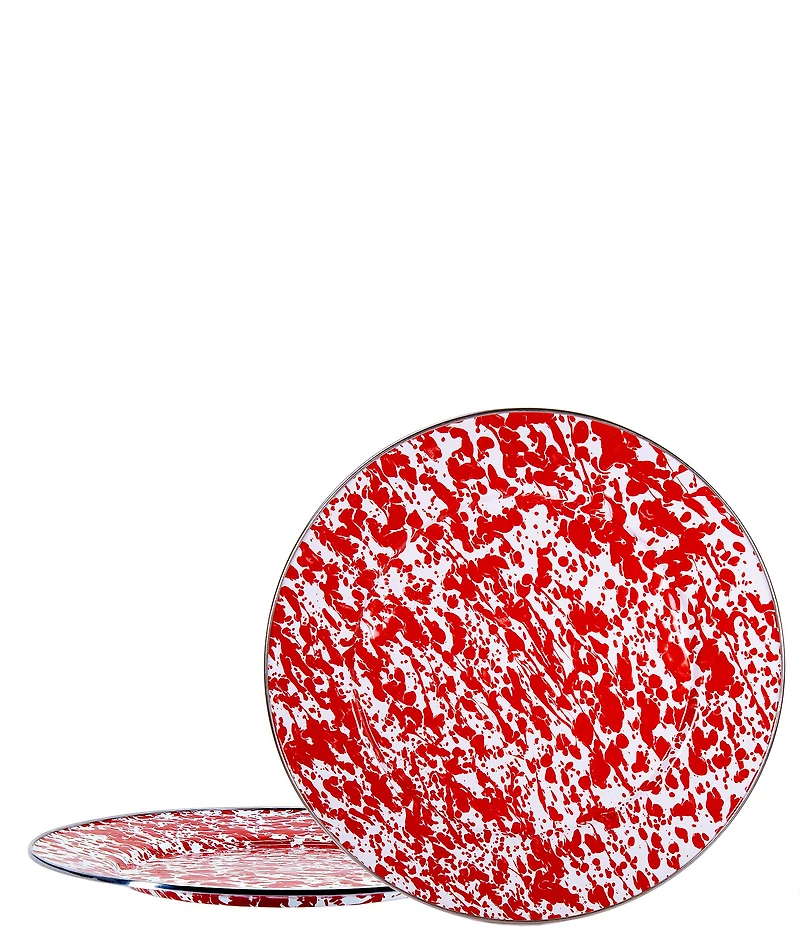 Golden Rabbit Enamelware Swirl Charger Plates, Set of 2