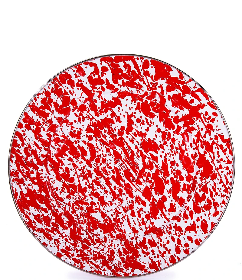 Golden Rabbit Enamelware Swirl Charger Plates, Set of 2