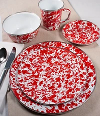 Golden Rabbit Enamelware Swirl Charger Plates, Set of 2