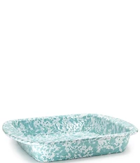 Golden Rabbit Enamelware Sea Glass Swirl Square Brownie Pan