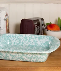 Golden Rabbit Enamelware Sea Glass Swirl Square Brownie Pan