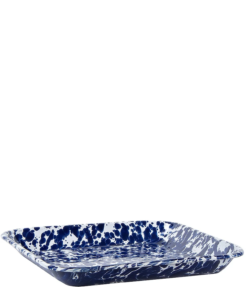 Golden Rabbit Enamelware Swirl Square Trays, Set of 2