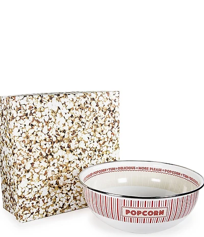 Golden Rabbit Enamelware Showtime Popcorn Bowl Gift