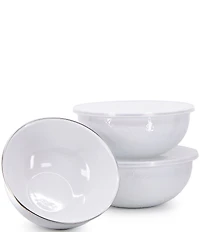 Golden Rabbit Enamelware Solid Texture Lidded Mixing Bowls