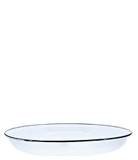 Golden Rabbit Enamelware Solid Texture White Pasta Plates, Set of 4