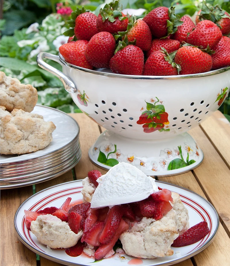 Golden Rabbit Enamelware Strawberry Colander Giftbox Set