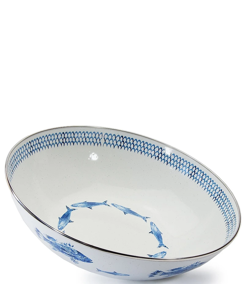 Golden Rabbit Enamelware Fish Camp Catering Bowl