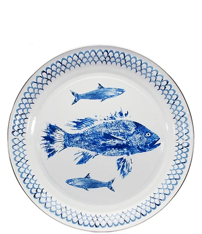 Golden Rabbit Enamelware Fish Camp Large Tray