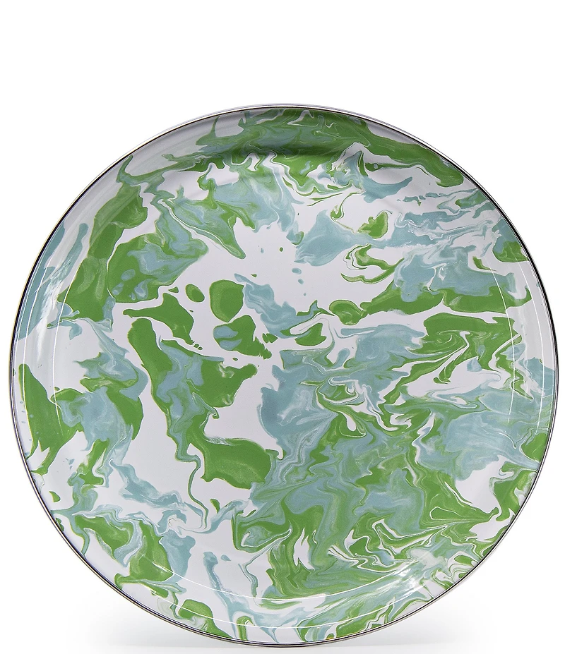 Golden Rabbit Enamelware Marbled Modern Monet Medium Tray