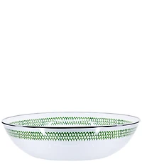 Golden Rabbit Green Scallop Serving Bowl