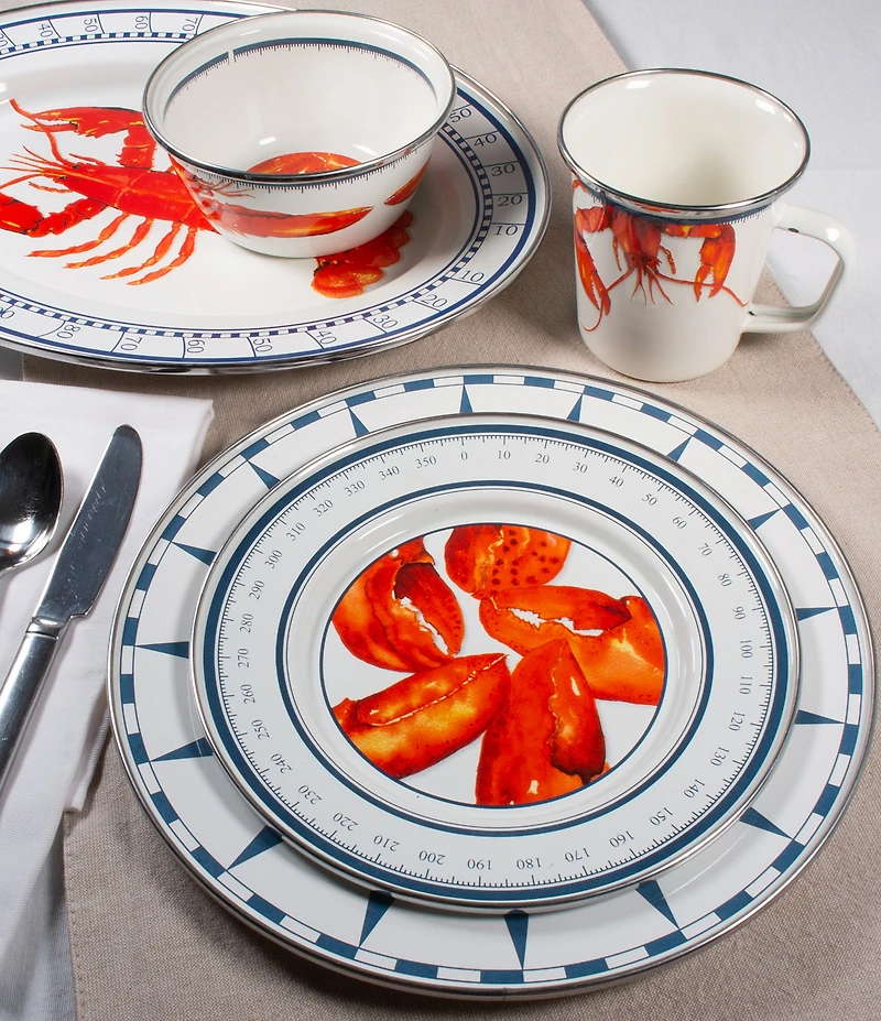 Golden Rabbit Enamelware Lobster Serving Bowl