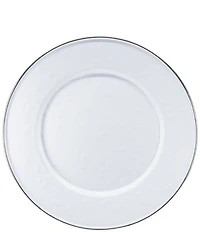 Golden Rabbit Enamelware Solid Texture White Sandwich Plates, Set of 4