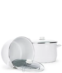 Golden Rabbit Enamelware White 18-Quart Stock Pot