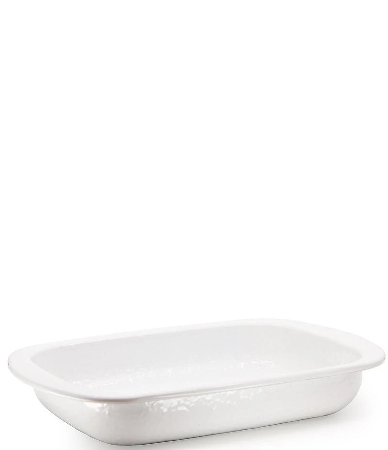 Golden Rabbit Enamelware White Baking Pan