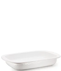 Golden Rabbit Enamelware White Baking Pan