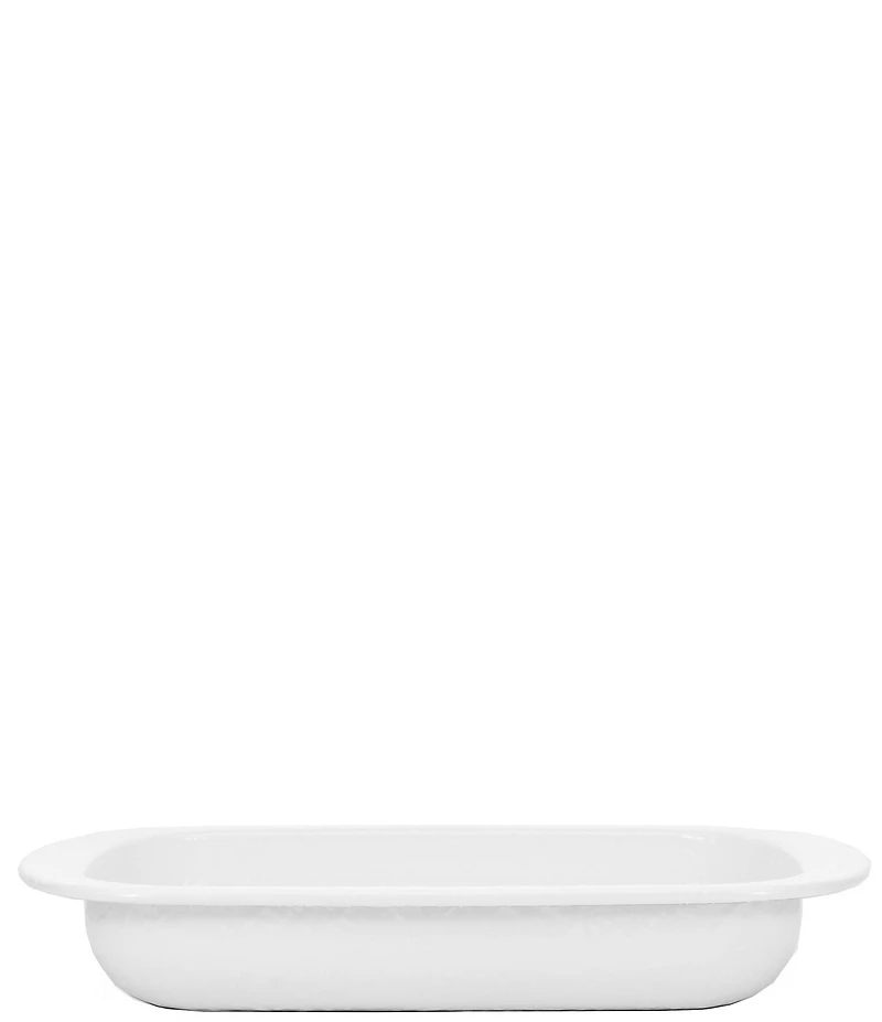 Golden Rabbit Enamelware White Baking Pan
