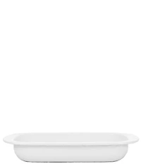 Golden Rabbit Enamelware White Baking Pan