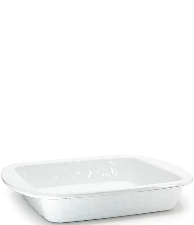 Golden Rabbit Enamelware White Brownie Pan