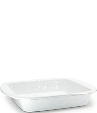 Golden Rabbit Enamelware White Brownie Pan