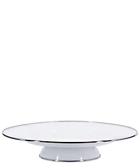 Golden Rabbit Enamelware Solid Texture White Cake Plate