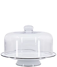 Golden Rabbit Enamelware Solid Texture White Cake Plate