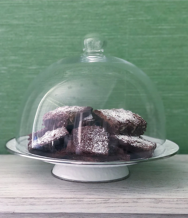 Golden Rabbit Enamelware Solid Texture White Cake Plate