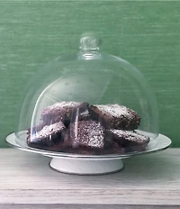 Golden Rabbit Enamelware Solid Texture White Cake Plate