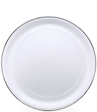 Golden Rabbit Enamelware Solid Texture White Large Tray