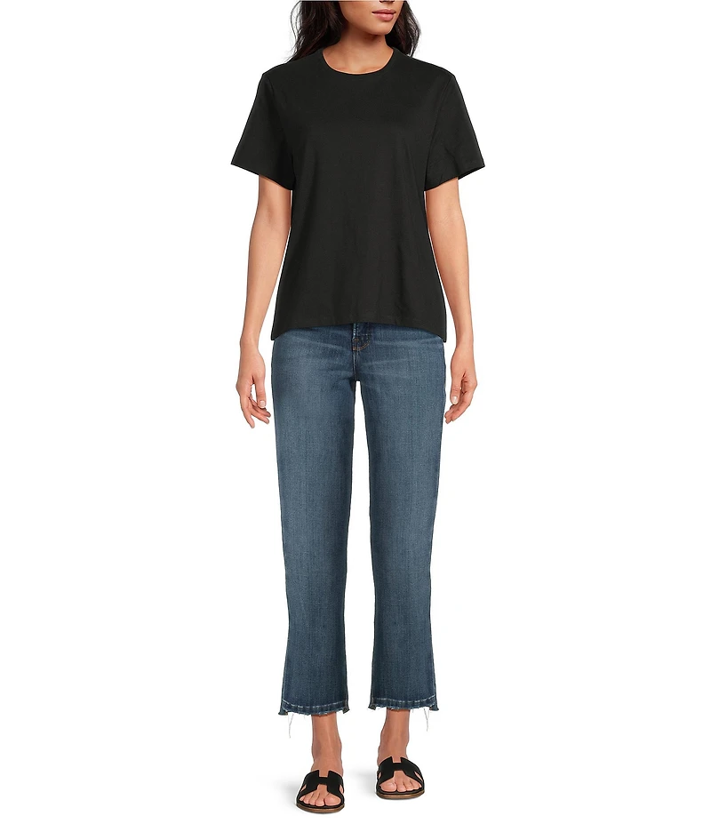 Good American Cotton Classic Crew Neckline Short Sleeve Tee