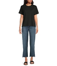 Good American Cotton Classic Crew Neckline Short Sleeve Tee