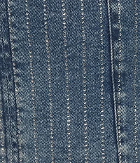 Good American Denim Rhinestone Square Neck Sleeveless Shift Dress