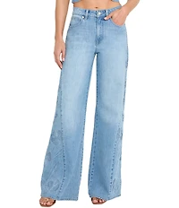 Good American Dolly Embroidered Good Waist Palazzo Denim Jeans