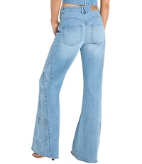 Good American Dolly Embroidered Good Waist Palazzo Denim Jeans