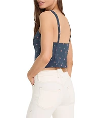 Good American Dolly Lace Up Poplin Tank