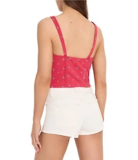 Good American Dolly Lace Up Poplin Tank