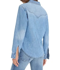 Good American Dolly Slim Fit Denim Shirt