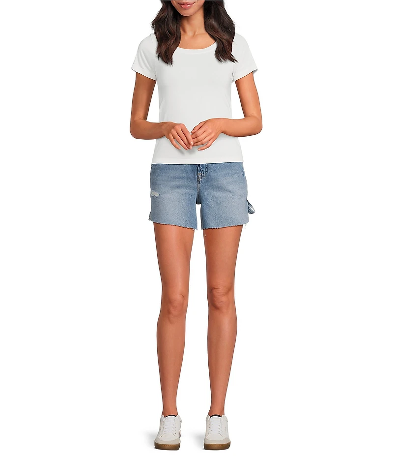 Good American Good 90s Mid Rise Carpenter Long Shorts