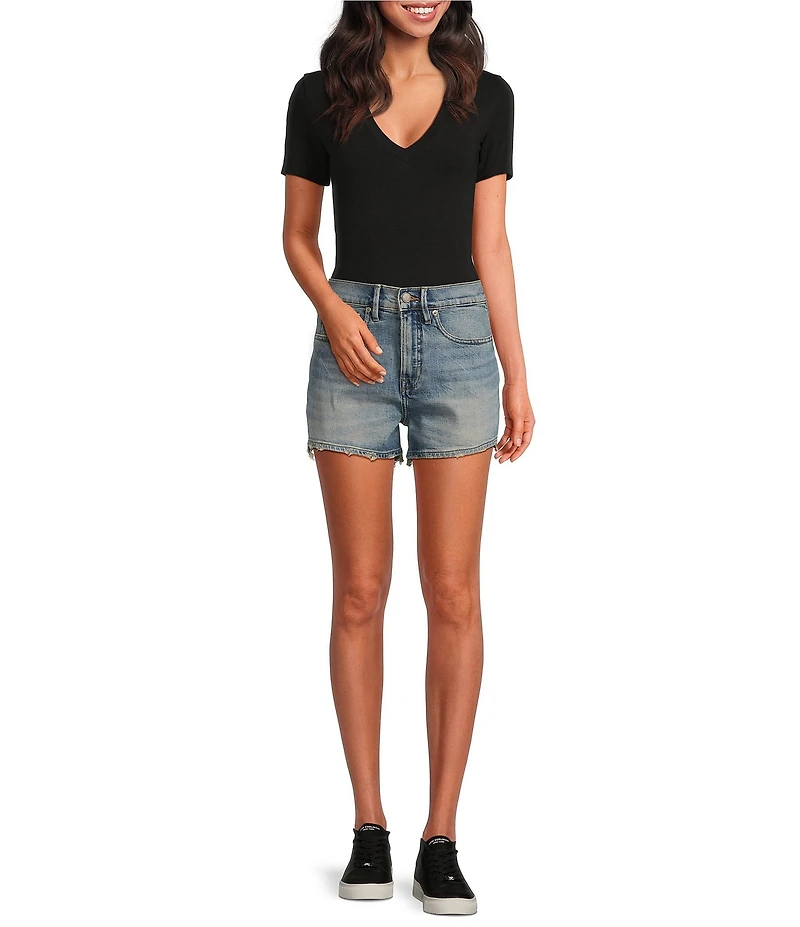 Good American Good 90s Mid-Rise Denim Shorts