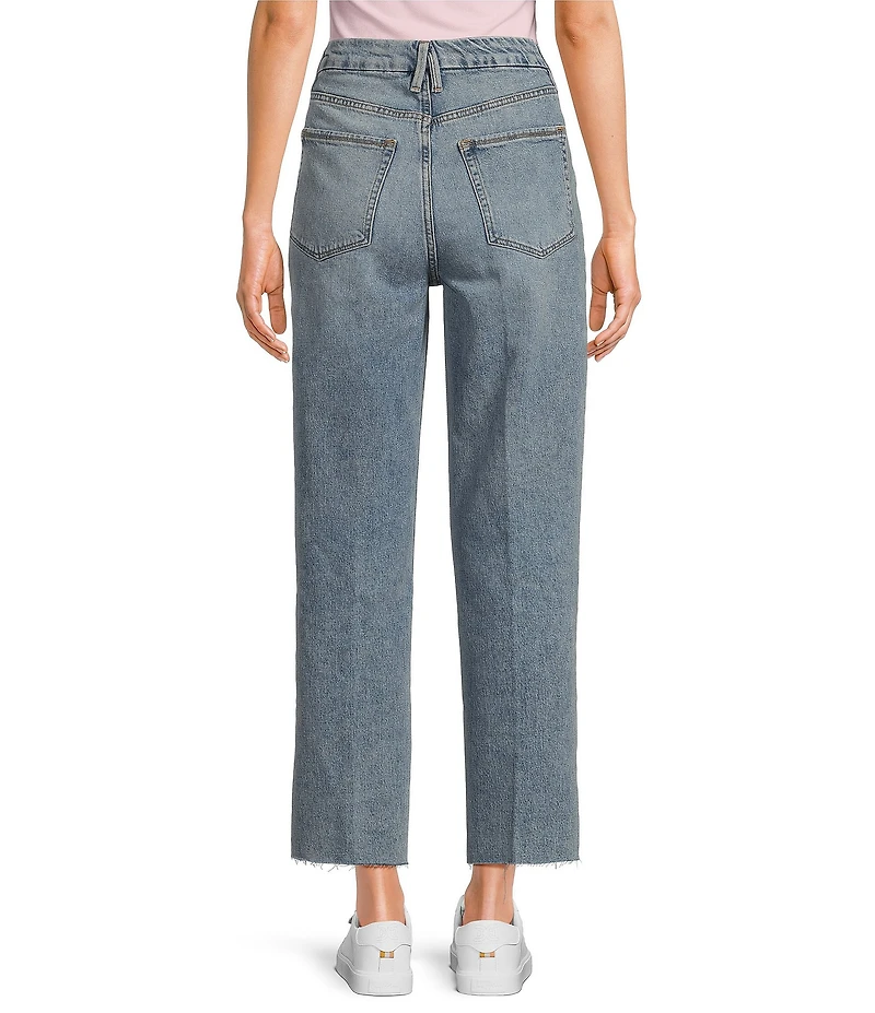 Good American Good Boy Straight Cropped High Rise Jeans