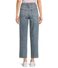Good American Good Boy Straight Cropped High Rise Jeans