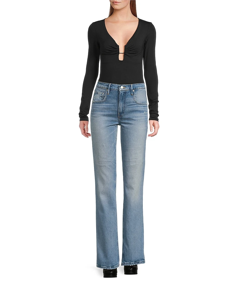 Good American Good Cowboy High Rise Bootcut Denim Jeans