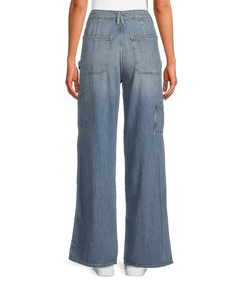 Good American Good Ease Mid-Rise Wide Leg Carpenter Jeans
