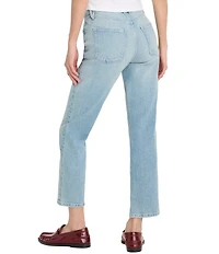 Good American Good Icon High Rise Straight Leg Ankle Length Denim Jeans
