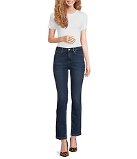 Good American Good Leg High Rise Straight Stretch Denim Jeans