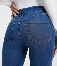 Good American Good Leg High Rise Straight Stretch Denim Jeans
