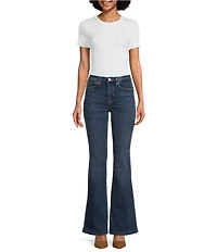 Good American Good Legs Flare Denim Mid Rise Jeans