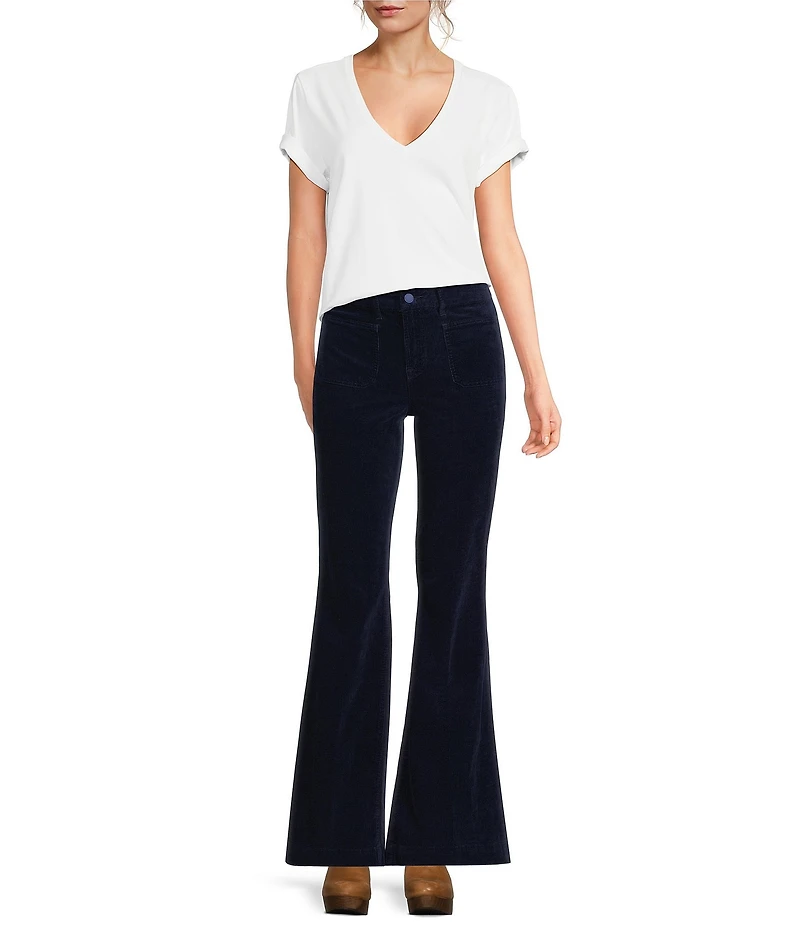 Good American Good Legs Flare Mid-Rise Corduroy Pants
