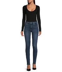 Good American Good Legs High Rise Gap-Proof Waistband Stretch Denim Skinny Jeans