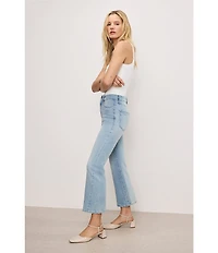 Good American Good Legs Soft-Tech Mid Rise Crop Mini Boot Jeans